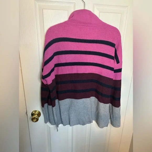 Lou & Grey Colorblock Waffle Funnel Neck Sweater | Size XL - Picture 8 of 12